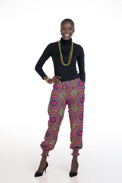 Abi African Print Jogger Pants (black) - www.makula.store