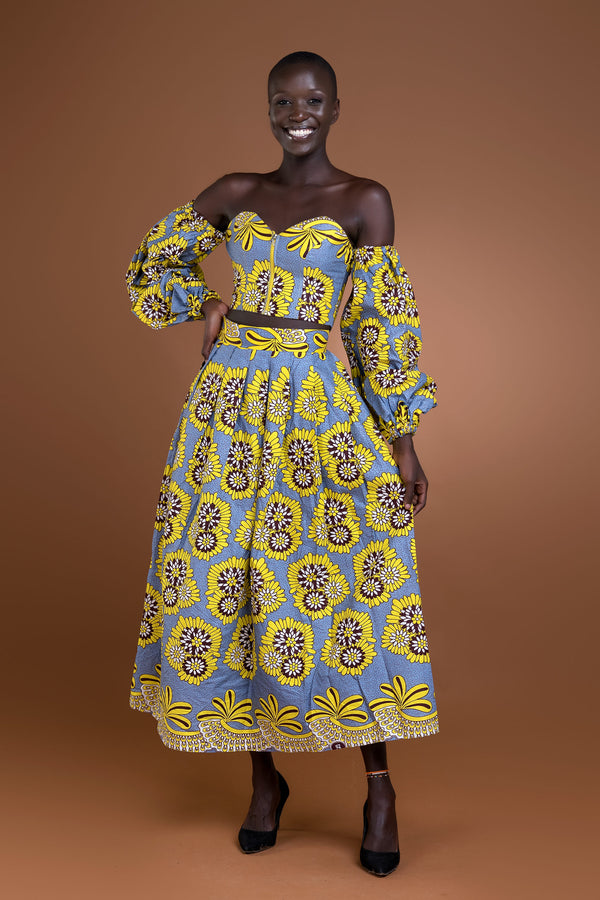 Lira African Print Pleated Skirt - www.makula.store